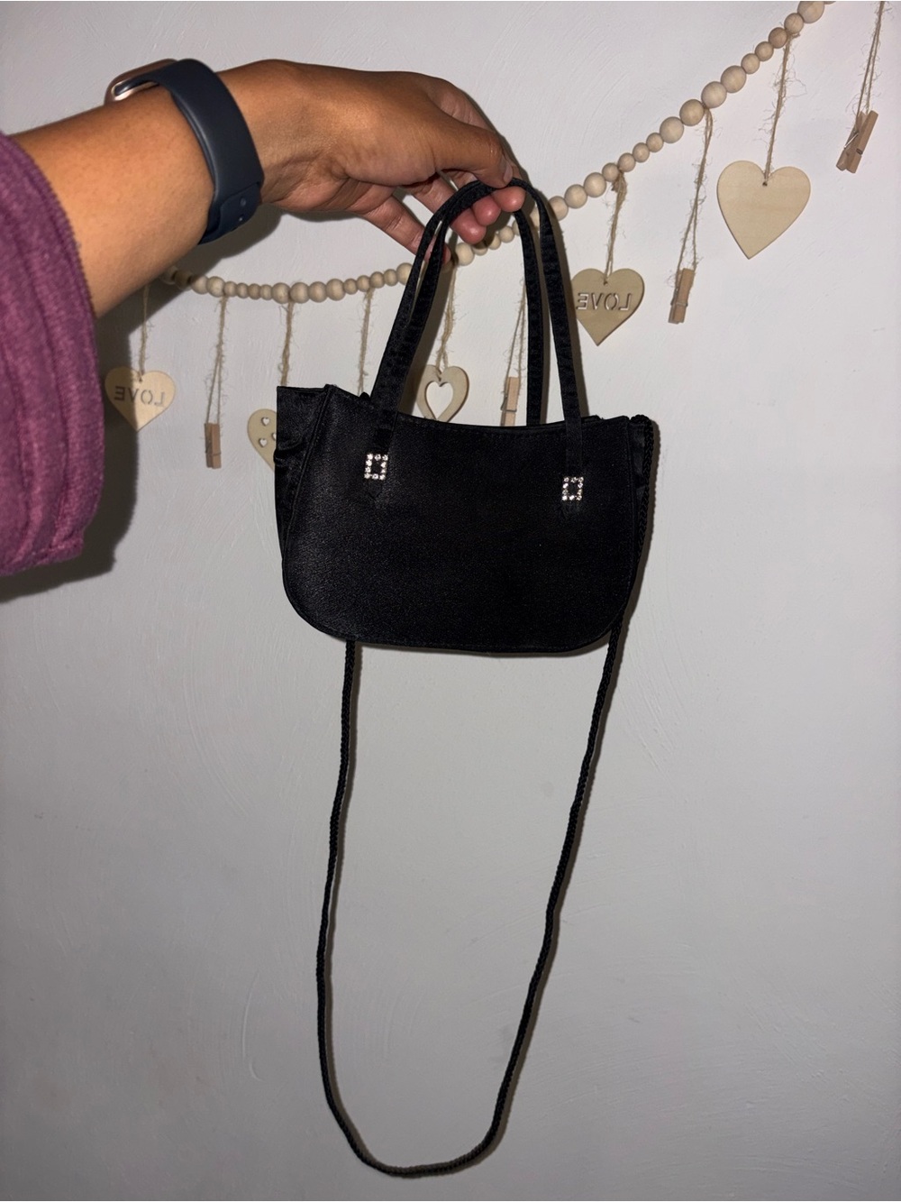 Rare Vintage 1999 SASHA New York Black Satin Mini Bag